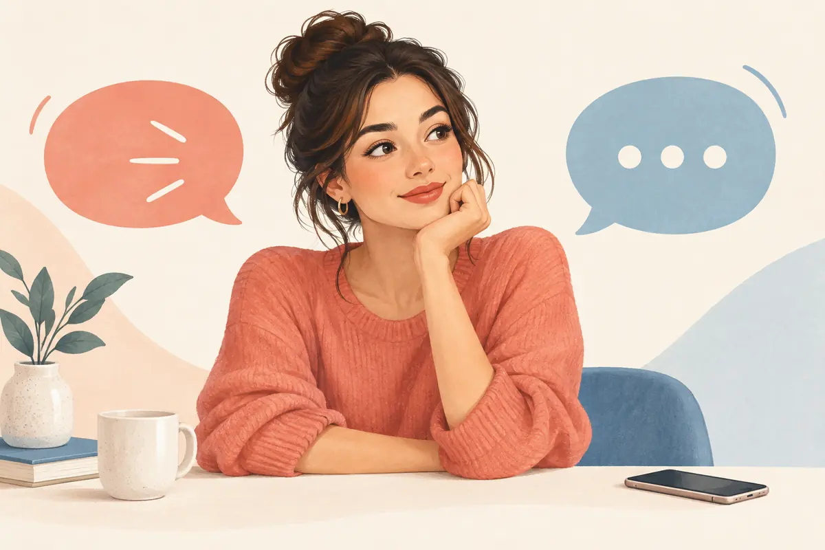 Editorial illustration representing a balanced rhythm between speaking and listening